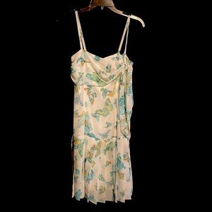 White & Blue A.B.S. Spring Butterfly Chiffon Short Casual Dress
